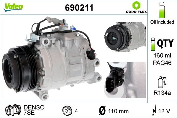 VALEO Air conditioning compressor Article number: 690211 cheaply