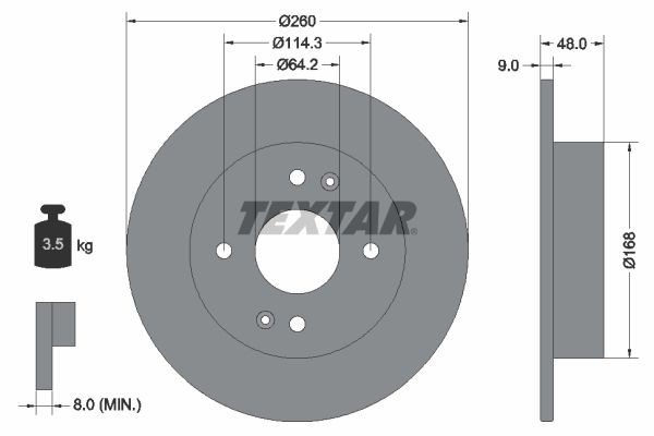 TEXTAR Brake disc Article number: 92320203 cheaply
