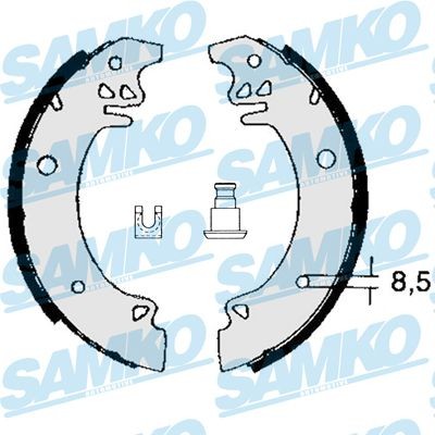 SAMKO Brake Shoe Set Article number: 82750 cheaply