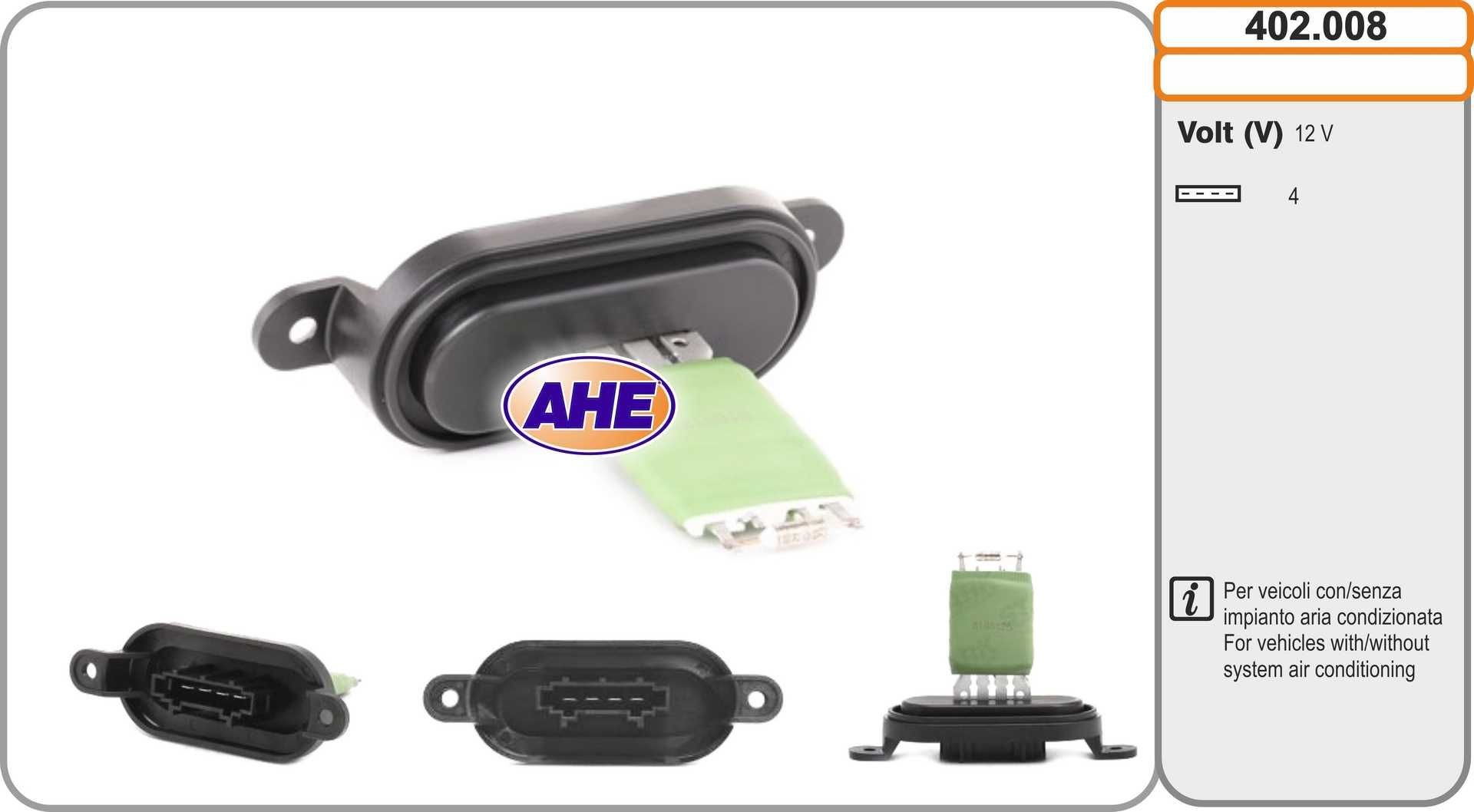 AHE Pre-resistor, electro motor radiator fan Article number: 402.008 cheaply