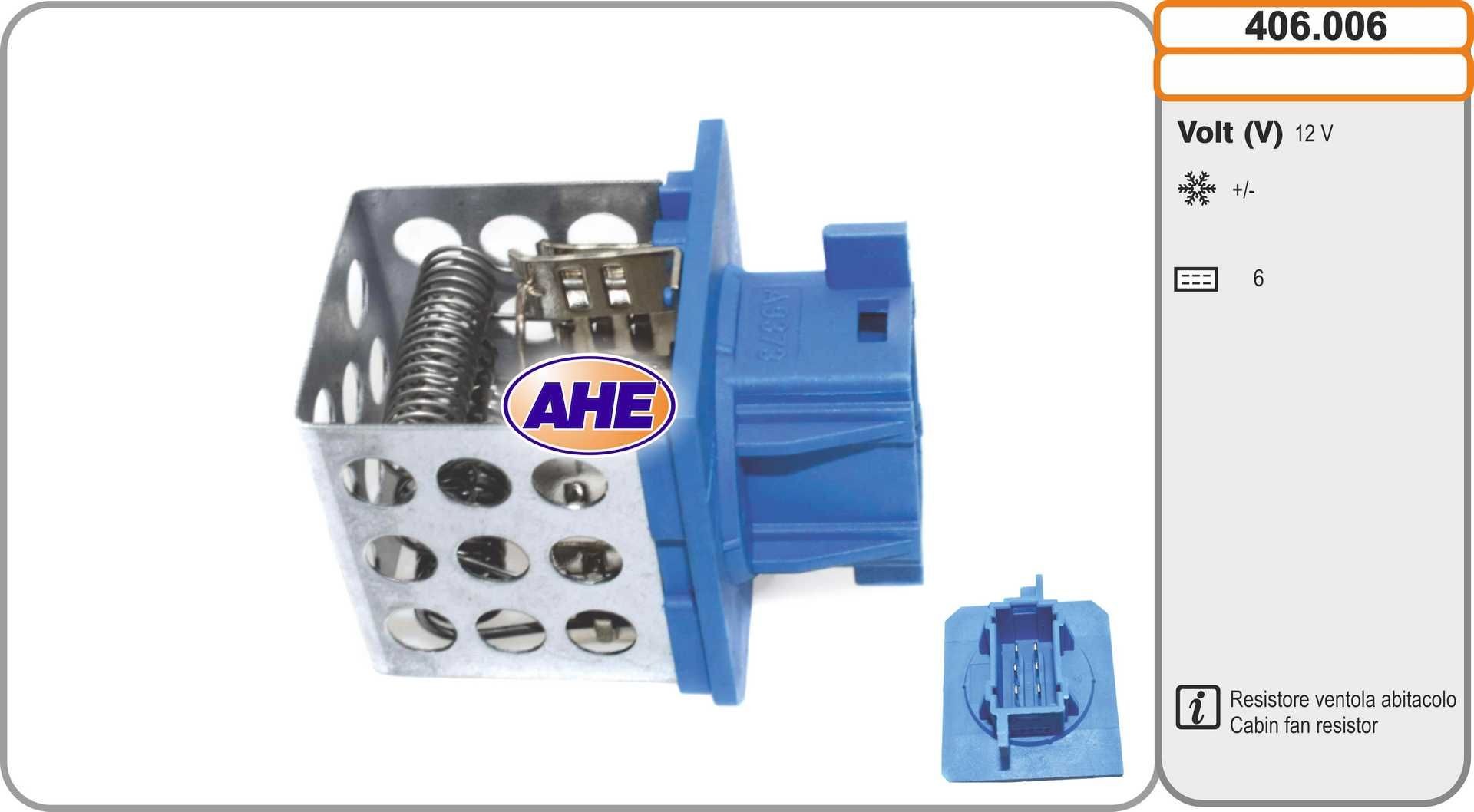 AHE Pre-resistor, electro motor radiator fan Article number: 406.006 cheaply