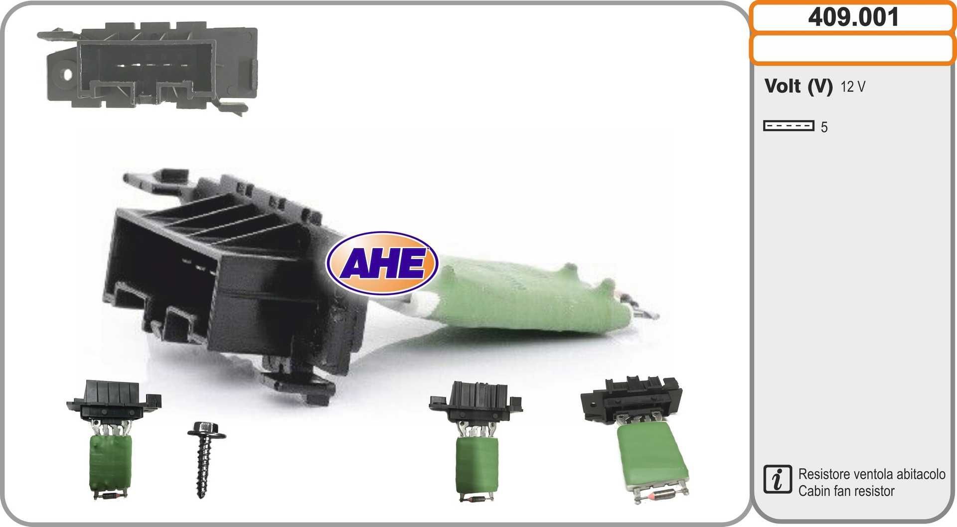AHE Pre-resistor, electro motor radiator fan Article number: 409.001 cheaply