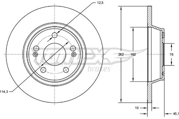TOMEX brakes Brake disc Article number: TX 72-58 cheaply