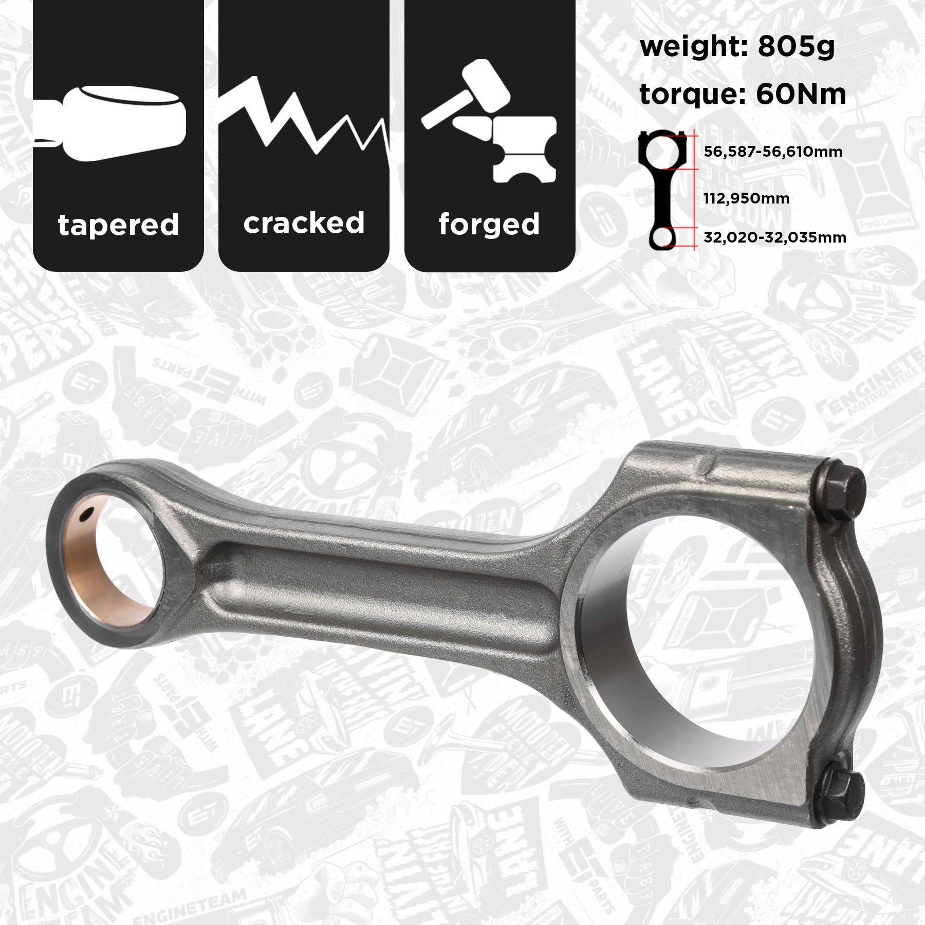 ET ENGINETEAM OM0058 Connecting Rod MASTER 2.3 dCi 145 FWD (JV0F, JV0S, JV0T) 146 PS Diesel