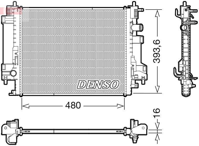 DENSO Engine radiator Article number: DRM23117 cheaply