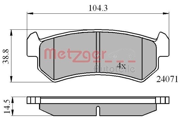 METZGER Brake pad set Article number: 1170869 cheaply