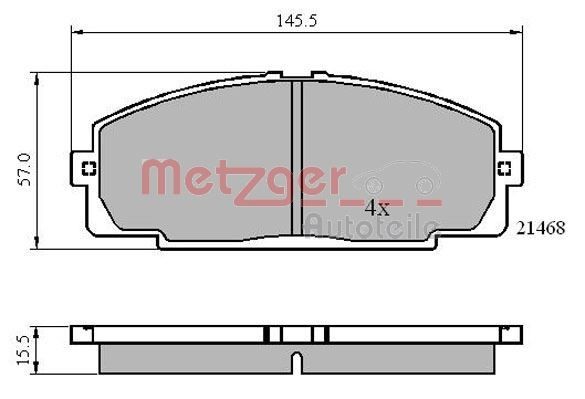 METZGER Brake pad set Article number: 1170872 cheaply