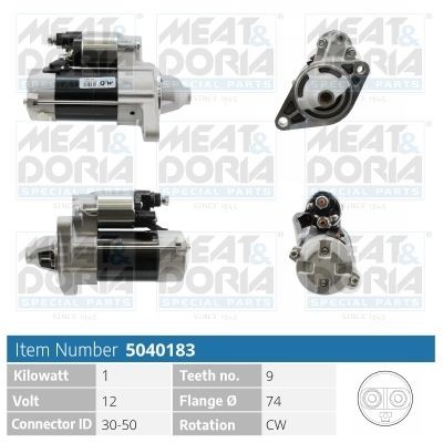 MEAT & DORIA Starter motor Article number: 5040183 cheaply