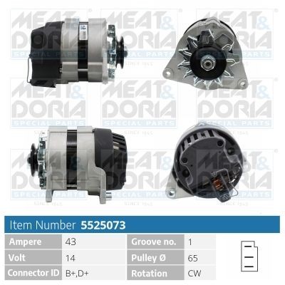 MEAT & DORIA Alternator Article number: 5525073 cheaply