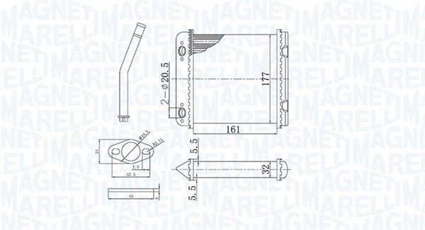 MAGNETI MARELLI Heater matrix Article number: 350218408000 cheaply