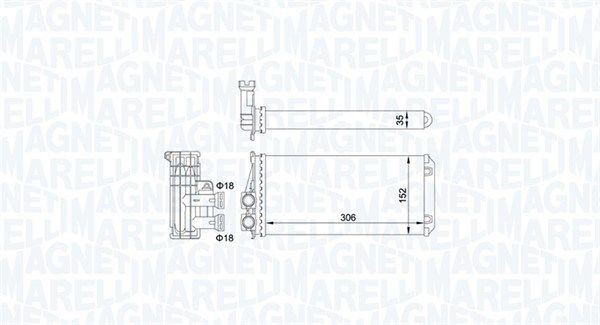 MAGNETI MARELLI Heater matrix Article number: 350218435000 cheaply
