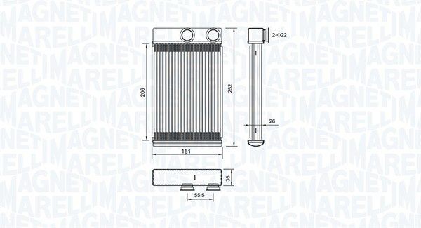 MAGNETI MARELLI Heater matrix Article number: 350218478000 cheaply
