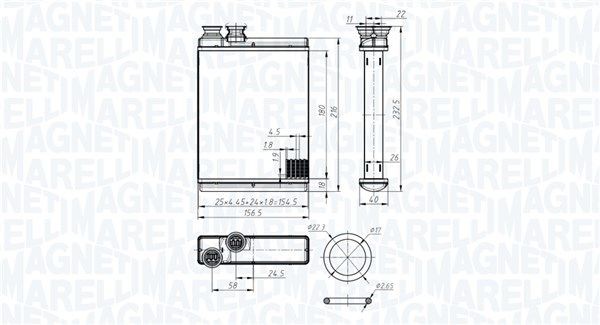 MAGNETI MARELLI Heater matrix Article number: 350218486000 cheaply