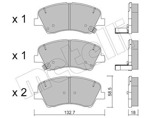 METELLI Brake pad set Article number: 22-1167-0 cheaply