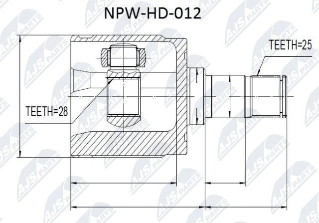 NTY Joint kit, drive shaft Article number: NPW-HD-012 cheaply