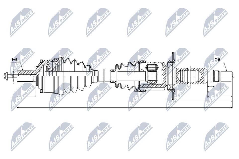 NTY Drive shaft Article number: NPW-VV-035 cheaply