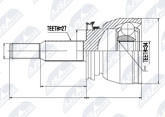 NTY Joint kit, drive shaft Article number: NPZ-FR-002 cheaply