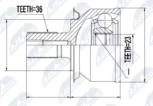 NTY Joint kit, drive shaft Article number: NPZ-FR-031 cheaply