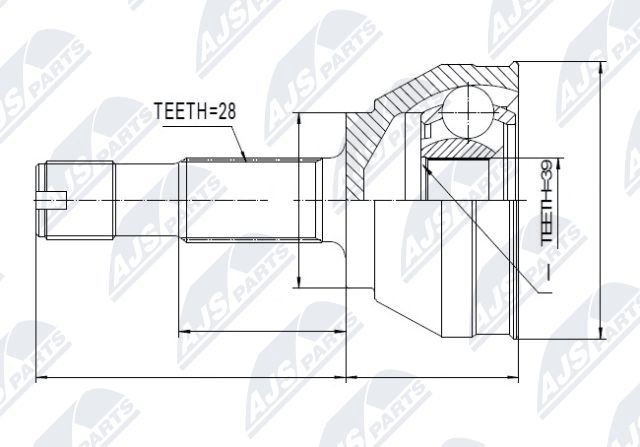 NTY Joint kit, drive shaft Article number: NPZ-FT-019 cheaply