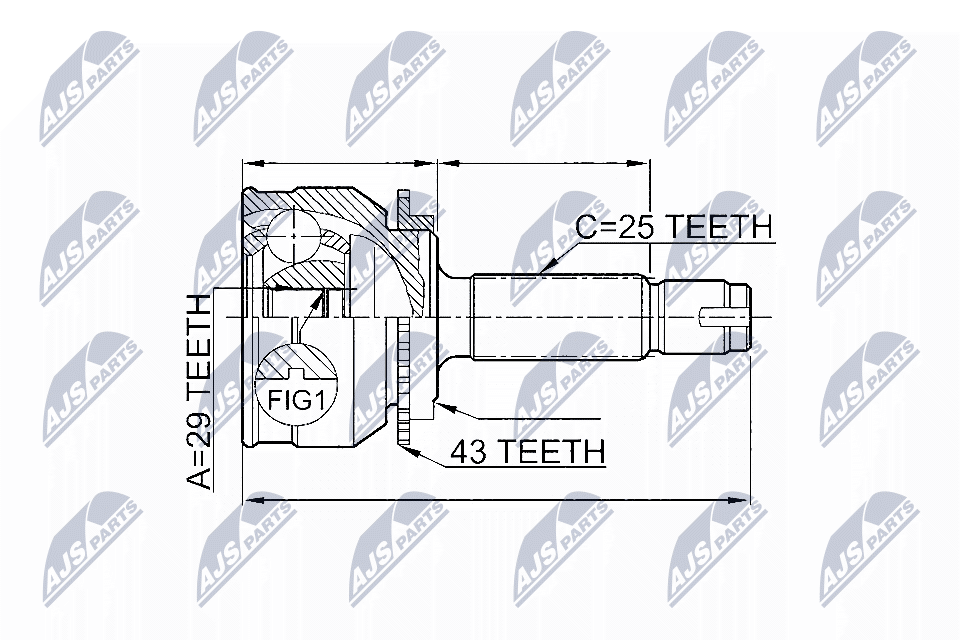 NTY Joint kit, drive shaft Article number: NPZ-MS-021 cheaply