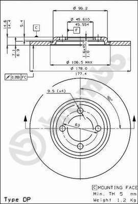 BREMBO Bremseskive Varenummer: 08.2298.20 billige