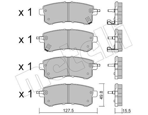 METELLI Brake pad set Article number: 22-1155-0 cheaply