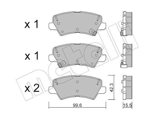 METELLI Brake pad set Article number: 22-1166-0 cheaply