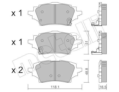 METELLI Brake pad set Article number: 22-1228-0 cheaply