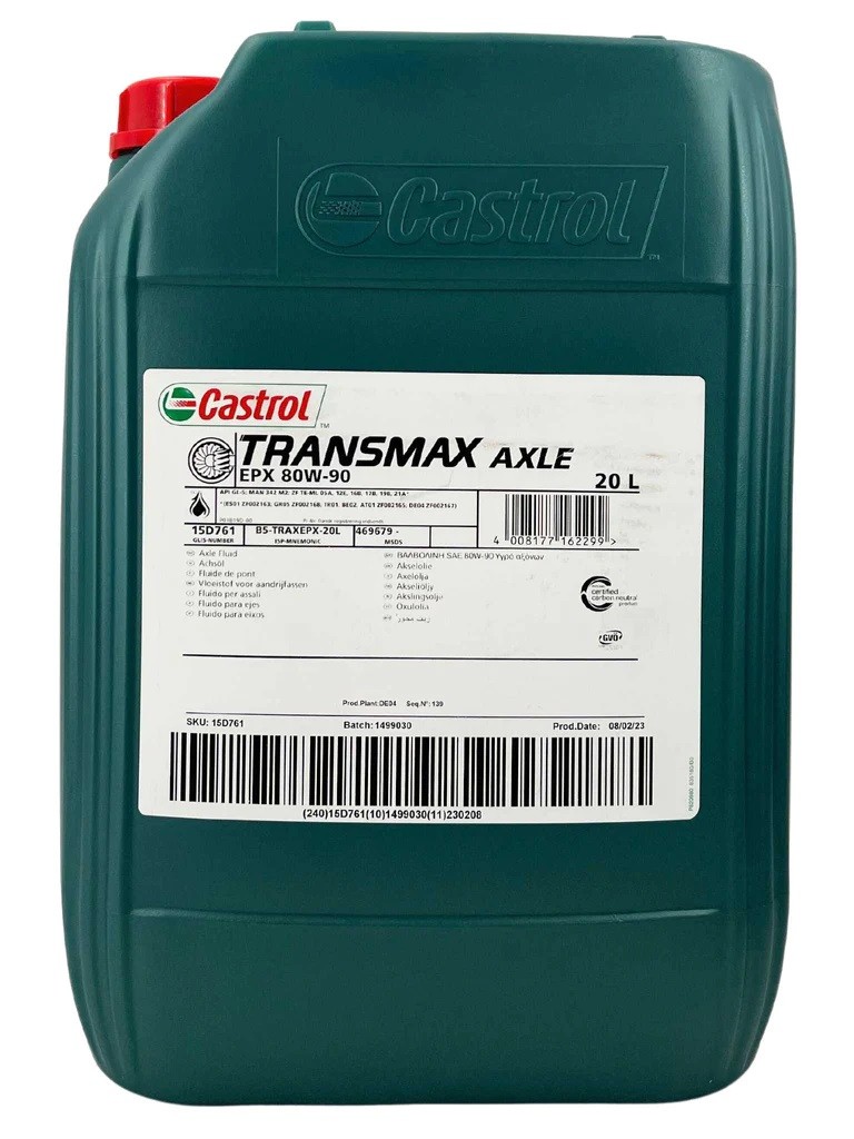 CASTROL Transmission fluid Transmax Axle, EPX Article number: 15D761 cheaply