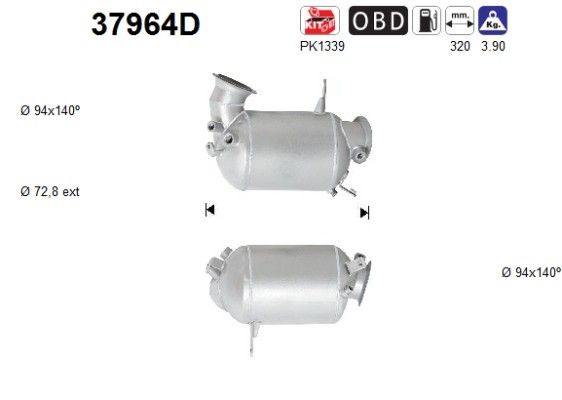 AS Catalytic converter Article number: 37964D cheaply