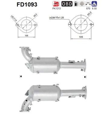 AS Partikelfilter Varenummer: FD1093 billige