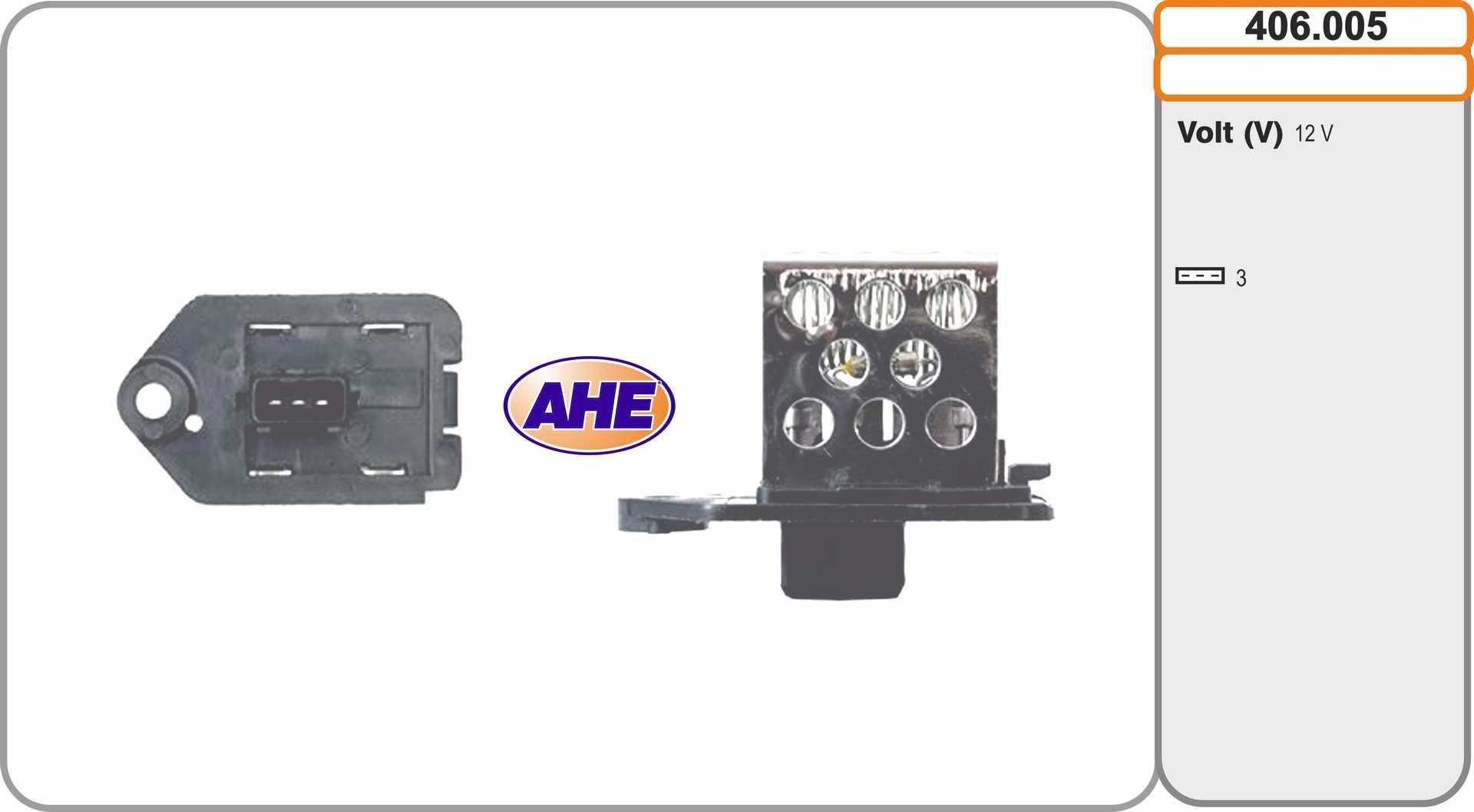 AHE Pre-resistor, electro motor radiator fan Article number: 406.005 cheaply