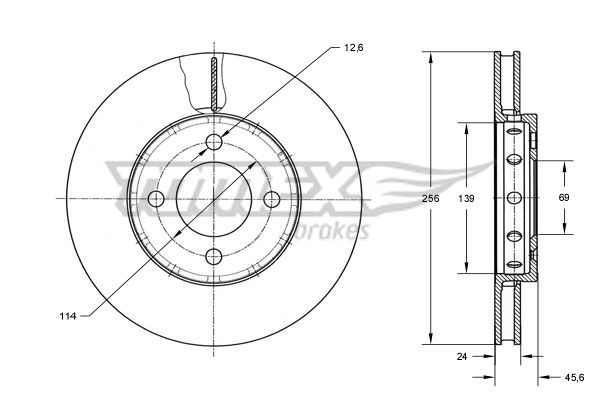 TOMEX brakes Brake disc Article number: TX 73-84 cheaply