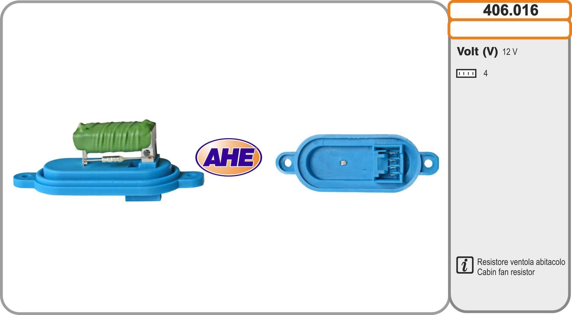 AHE Pre-resistor, electro motor radiator fan Article number: 406.016 cheaply