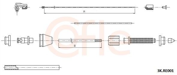 COFLE Throttle cable Article number: 92.3K.RE001 cheaply