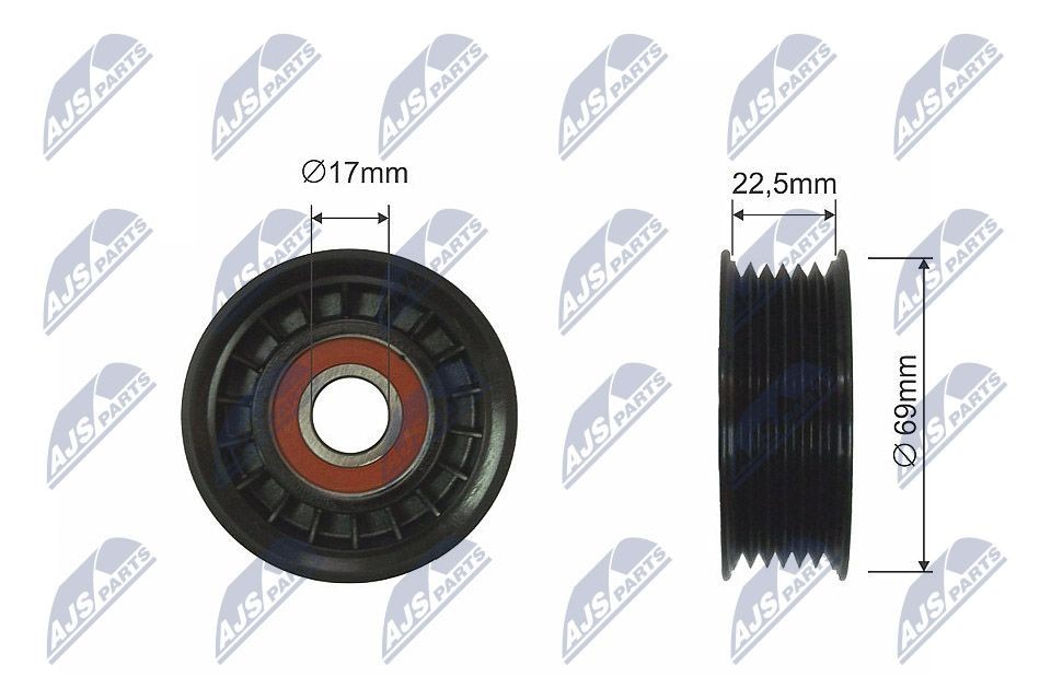 NTY Deflection / Guide Pulley, v-ribbed belt Article number: RNK-CH-025 cheaply