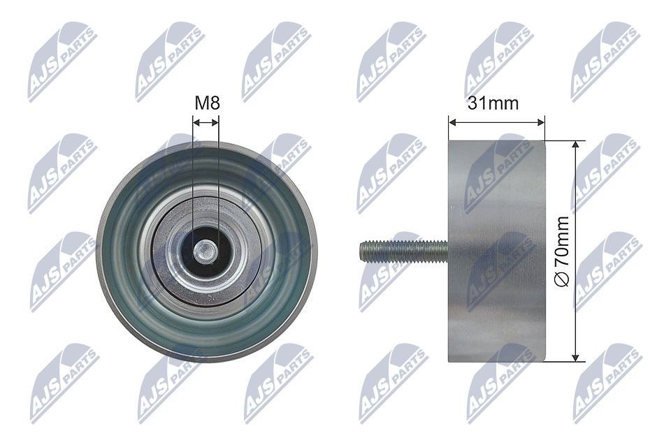 NTY Deflection / Guide Pulley, v-ribbed belt Article number: RNK-DW-005 cheaply