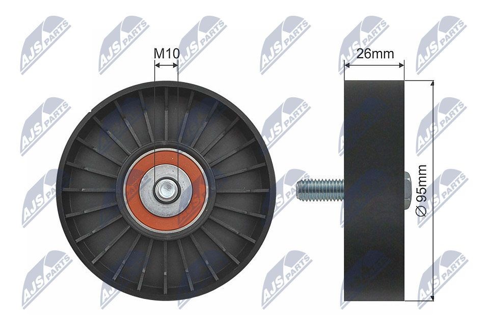 NTY Deflection / Guide Pulley, v-ribbed belt Article number: RNK-LR-008 cheaply