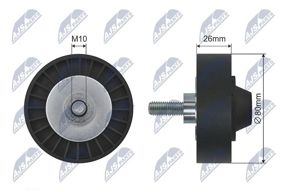 NTY Deflection / Guide Pulley, v-ribbed belt Article number: RRK-JG-000 cheaply