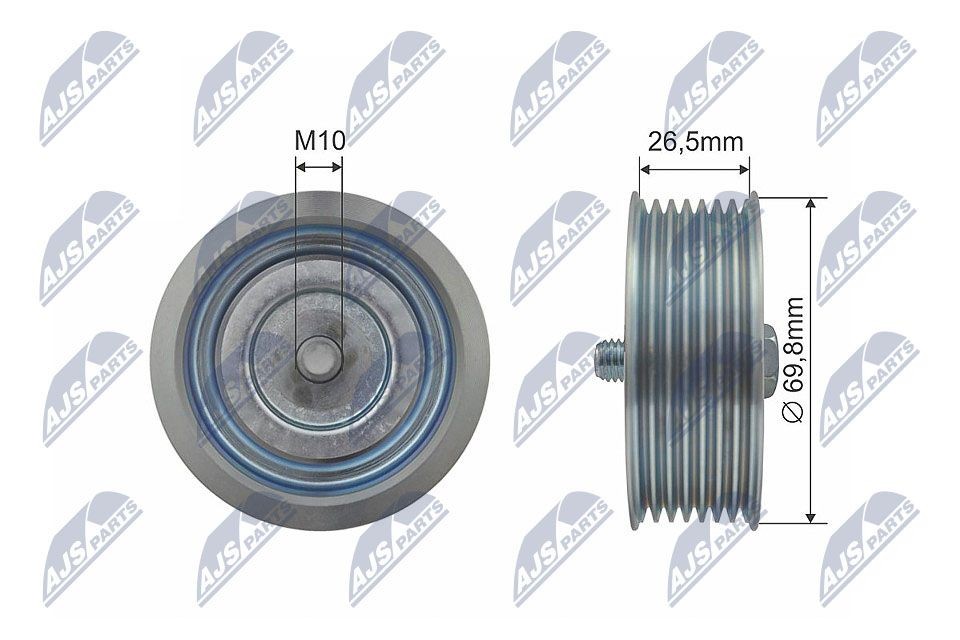 NTY Deflection / Guide Pulley, v-ribbed belt Article number: RRK-NS-005 cheaply
