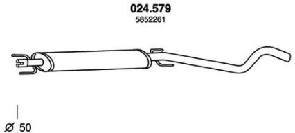 PEDOL Middle silencer Article number: 024.579 cheaply
