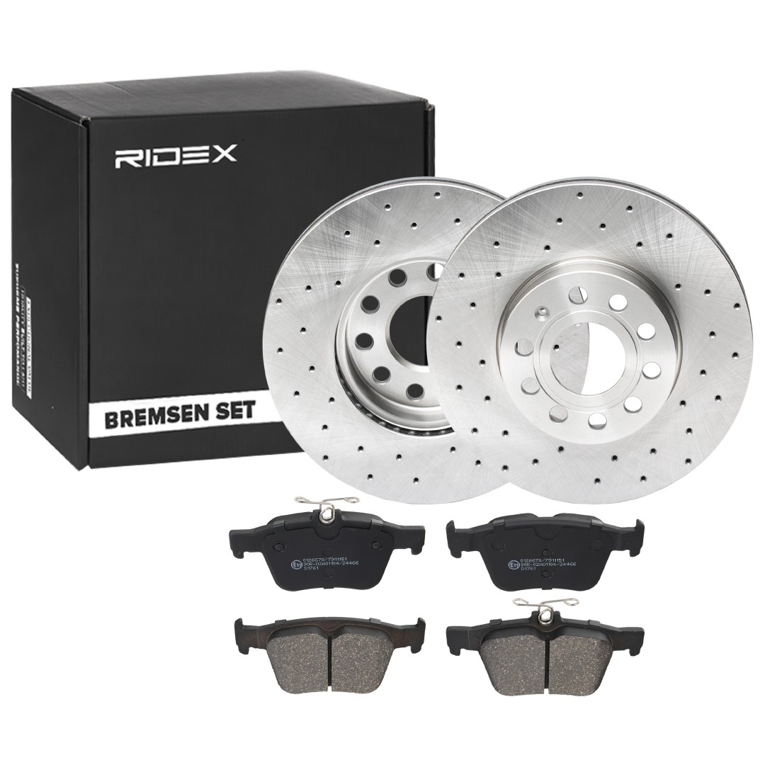 RIDEX Brake discs and pads set Article number: 3405B1430 cheaply