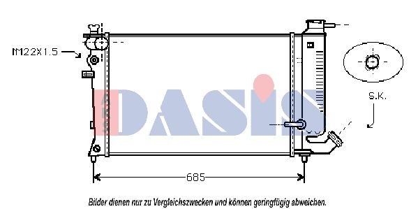 AKS DASIS Engine radiator Article number: 060005N cheaply
