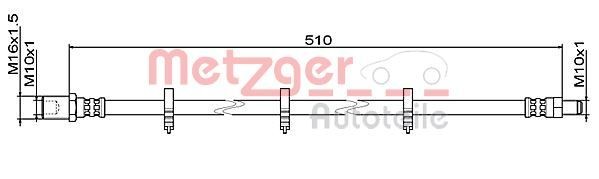 METZGER Brake hose Article number: 4111486 cheaply