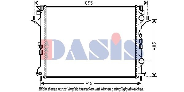 AKS DASIS Engine radiator Article number: 180073N cheaply