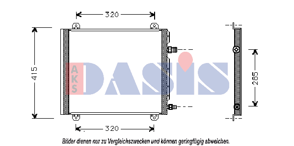 AKS DASIS Air conditioning condenser Article number: 182480N cheaply