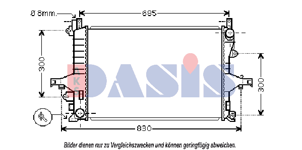 AKS DASIS Engine radiator Article number: 220015N cheaply