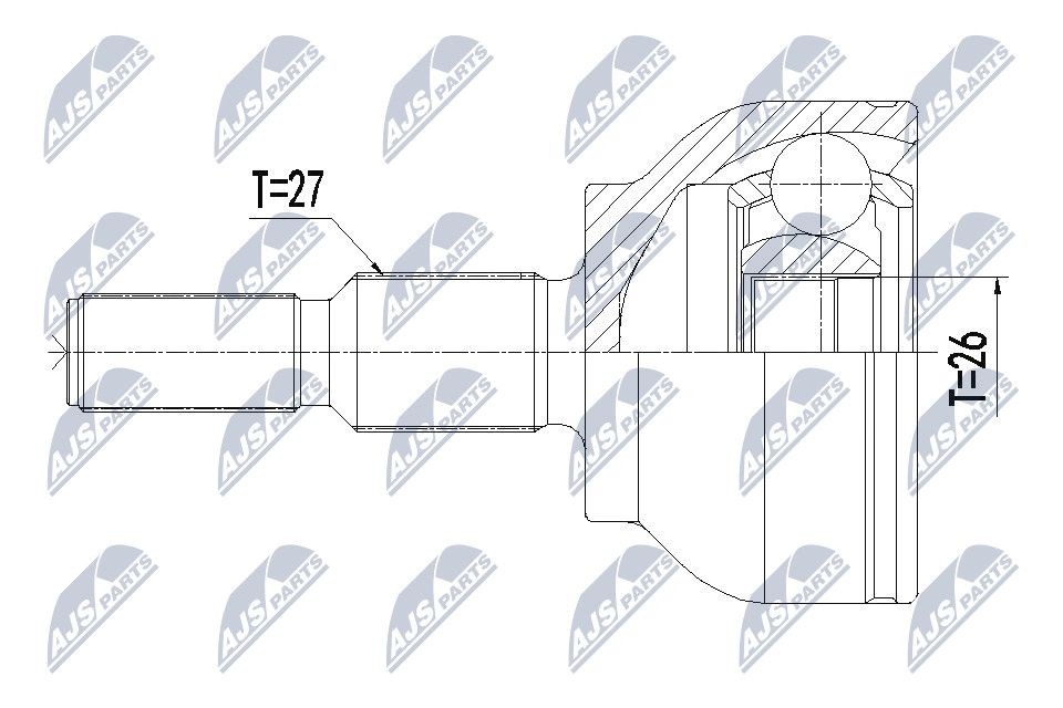 NTY Joint kit, drive shaft Article number: NPZ-FR-044 cheaply