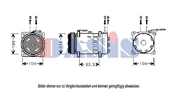AKS DASIS Air conditioning compressor Article number: 850451N cheaply
