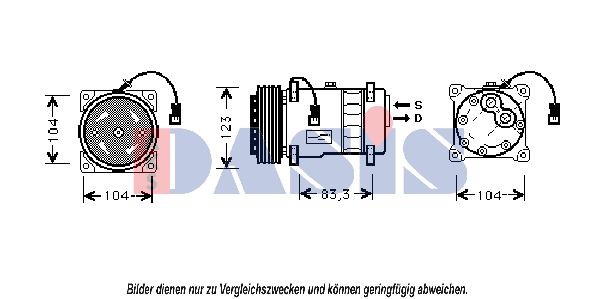 AKS DASIS Air conditioning compressor Article number: 850484N cheaply